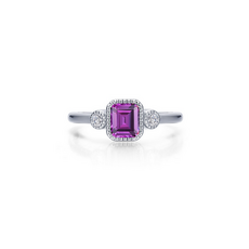 Lafonn Lafonn Sterling Silver Simulated Diamond and Alexandrite Bezel Birthstone Ring (Size 5)