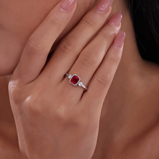 Lafonn Lafonn Sterling Silver Simulated Diamond and Garnet Bezel Birthstone Ring (Size 5)