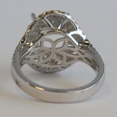 American Jewelry 18k White Gold 1.03ctw Baguette & Round Diamond Semi Mount Engagement Ring