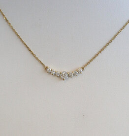 American Jewelry 14k yellow Gold .42ctw Diamond 7-Stone Necklace