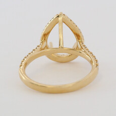 American Jewelry 18k Yellow Gold .86ctw Diamond Pear Halo Semi Mount Engagement Ring