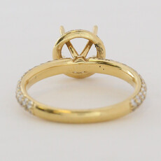 American Jewelry 18k Yellow Gold .71ctw Diamond Round Halo Semi Mount Engagement Ring