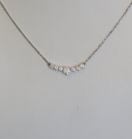 American Jewelry 14k White Gold .42ctw Diamond 7 Stone Necklace