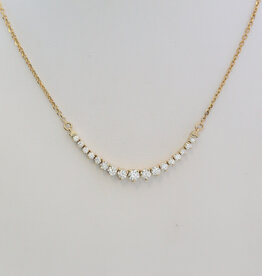American Jewelry 14k Yellow Gold 1.19ctw Diamond Flexible Row Necklace