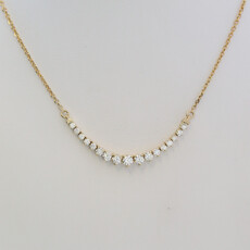 American Jewelry 14k Yellow Gold 1.19ctw Diamond Flexible Row Necklace