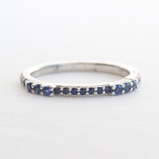 American Jewelry 14k White Gold .37ctw Sapphire Stackable Band Ring