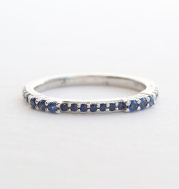 American Jewelry 14k White Gold .37ctw Sapphire Stackable Band Ring