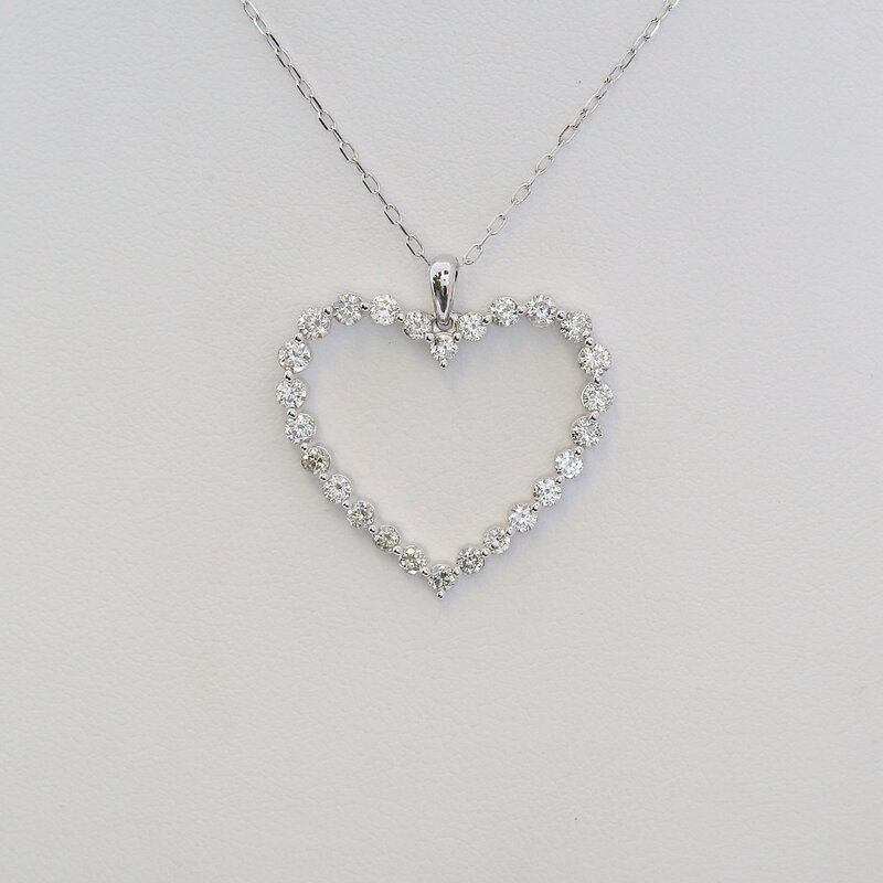 American Jewelry 14k White Gold .84ct Opal .53ct London Blue Topaz & Diamond Accent Necklace