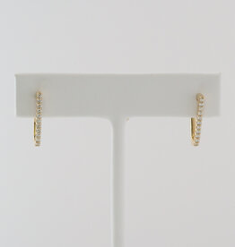 American Jewelry 14k Yellow Gold .33ctw Diamond Triangle Hoop Earrings