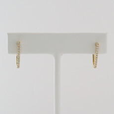 American Jewelry 14k Yellow Gold .33ctw Diamond Triangle Hoop Earrings