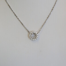 American Jewelry 18k White Gold 1.39ctw (1.03ct H/VS Center) Diamond Halo Pendant (16"-18")