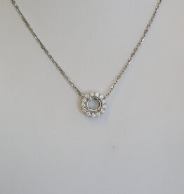American Jewelry 18k White Gold 1.39ctw (1.03ct H/VS Center) Diamond Halo Pendant (16"-18")