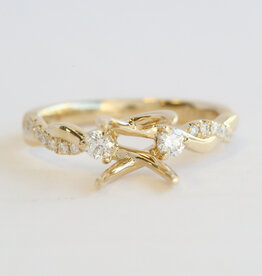 American Jewelry 14k Yellow Gold .28ctw Diamond Twisted Semi Mount Engagement Ring