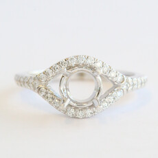 American Jewelry 14k White Gold .35ctw Diamond Split Shank Semi Mount Engagement Ring