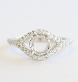 American Jewelry 14k White Gold .35ctw Diamond Split Shank Semi Mount Engagement Ring
