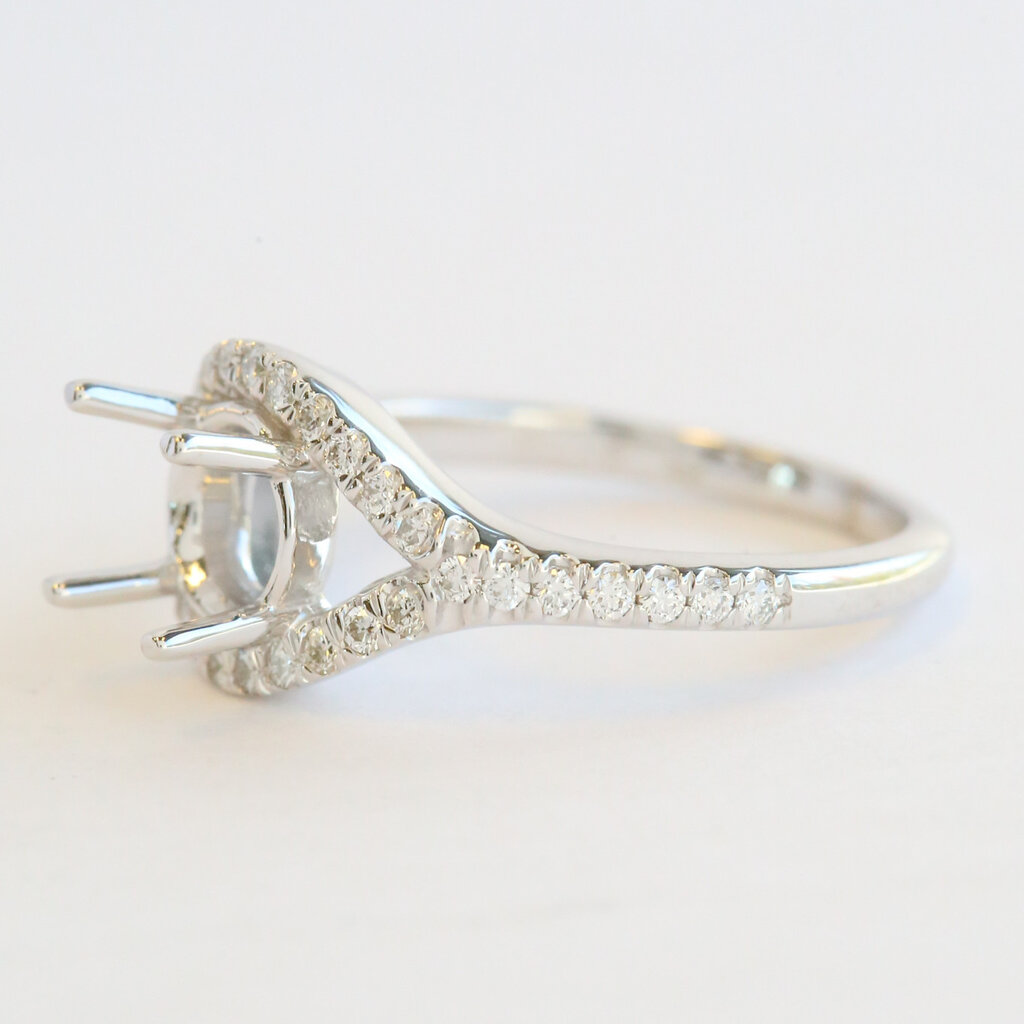 American Jewelry 14k White Gold .35ctw Diamond Split Shank Semi Mount Engagement Ring