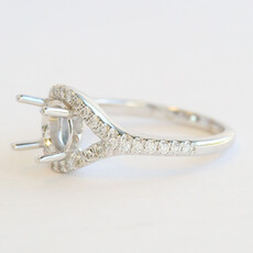 American Jewelry 14k White Gold .35ctw Diamond Split Shank Semi Mount Engagement Ring