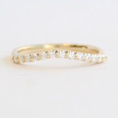 American Jewelry 14k Yellow Gold .28ctw Diamond Slightly Curved Contour Wedding Band