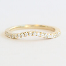 American Jewelry 14k Yellow Gold .21ctw Diamond Curved Contour Wedding Band