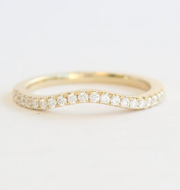 American Jewelry 14k Yellow Gold .21ctw Diamond Curved Contour Wedding Band