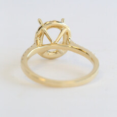American Jewelry 14k Yellow Gold .54ctw Diamond Oval Halo Semi Mount Engagement Ring
