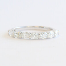 American Jewelry 14k White Gold 1ctw Diamond East to West Oval Wedding Band