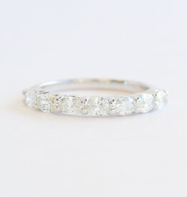 American Jewelry 14k White Gold 1ctw Diamond East to West Oval Wedding Band