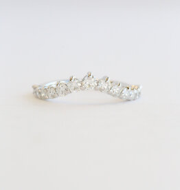 American Jewelry 14k White Gold .76ctw Diamond Curved Contour Wedding Band