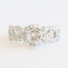 American Jewelry 14k White Gold .66ctw Diamond Infinity Accent Semi Mount Engagement Ring