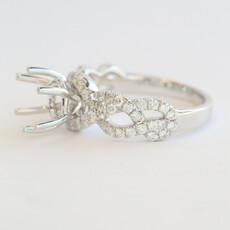 American Jewelry 14k White Gold .66ctw Diamond Infinity Accent Semi Mount Engagement Ring