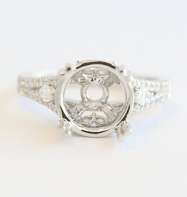 American Jewelry 14k White Gold .60ctw Diamond Split Shank Marquise Accent Semi Mount Engagement Ring