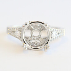American Jewelry 14k White Gold .60ctw Diamond Split Shank Marquise Accent Semi Mount Engagement Ring