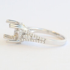 American Jewelry 14k White Gold .60ctw Diamond Split Shank Marquise Accent Semi Mount Engagement Ring