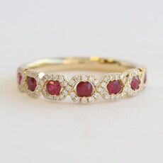 American Jewelry 14k Yellow Gold .48ctw Ruby .26ctw Diamond Stackable Band Ring