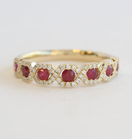 American Jewelry 14k Yellow Gold .48ctw Ruby .26ctw Diamond Stackable Band Ring