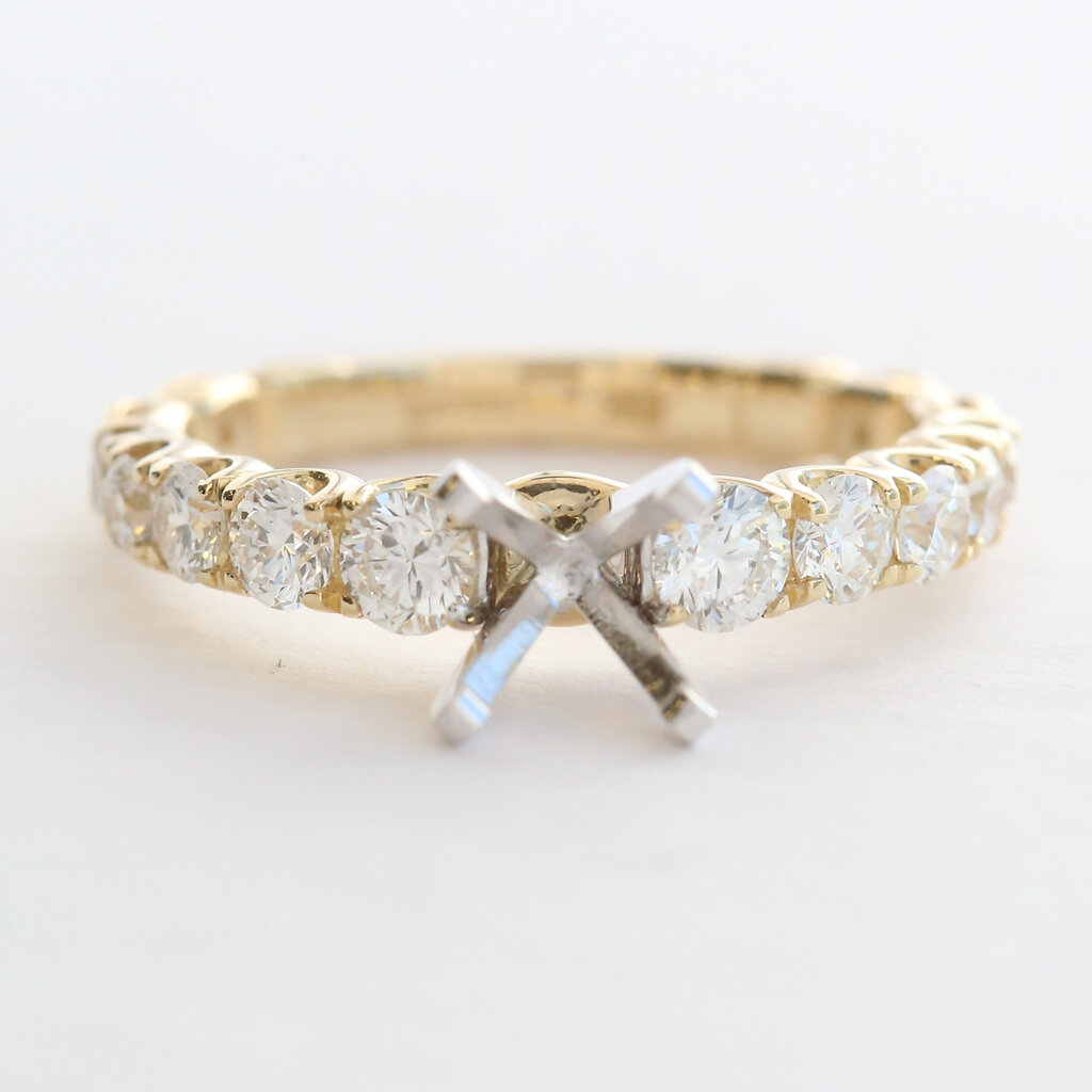 American Jewelry 14k Yellow Gold .70ctw Diamond Solitaire Semi Mount Engagement Ring
