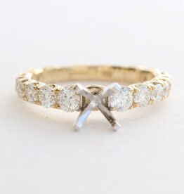 American Jewelry 14k Yellow Gold .70ctw Diamond Solitaire Semi Mount Engagement Ring