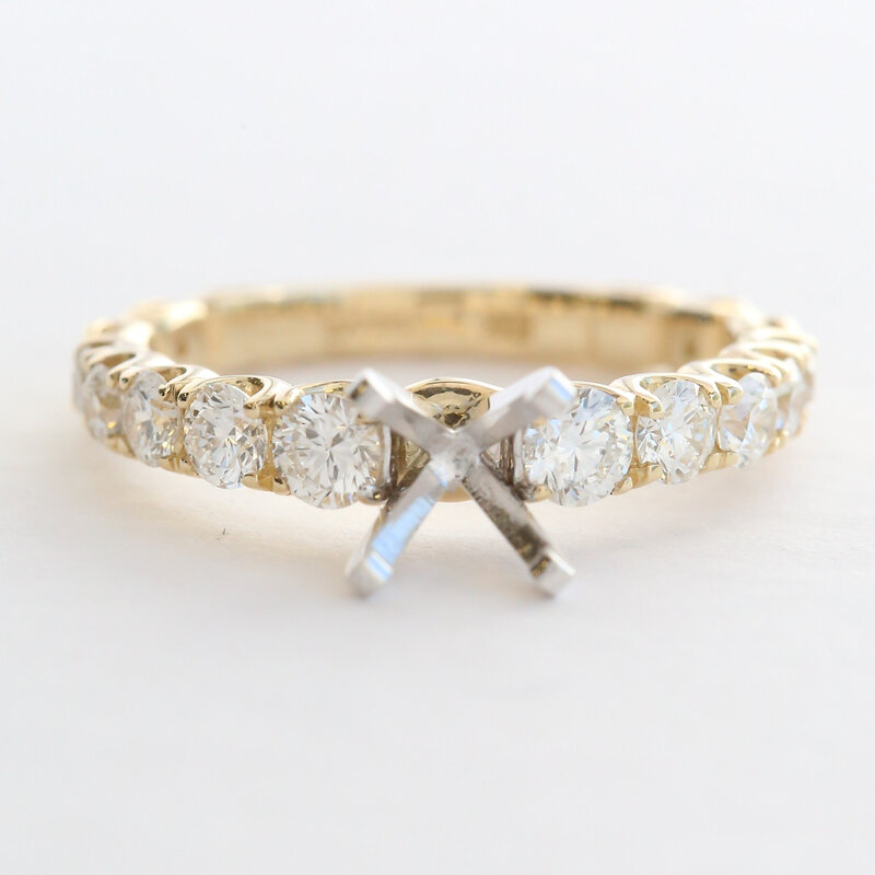 American Jewelry 14k Yellow Gold .70ctw Diamond Solitaire Semi Mount Engagement Ring