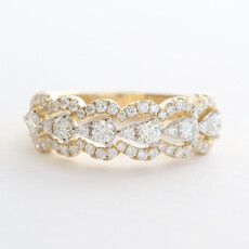 American Jewelry 14k Yellow Gold .90ctw Diamond Open Design Wedding Band