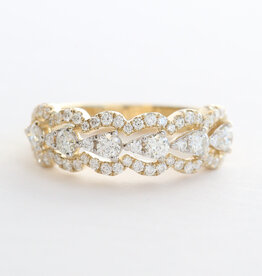 American Jewelry 14k Yellow Gold .90ctw Diamond Open Design Wedding Band