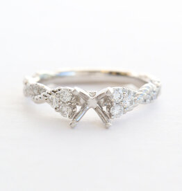 American Jewelry 14k White Gold .41ctw Diamond Twisted Infinity Semi Mount Engagement Ring