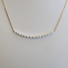 American Jewelry 14k Yellow Gold .87ctw Diamond Row Necklace