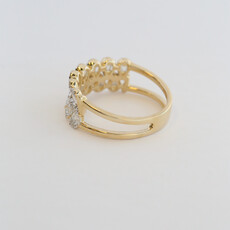 American Jewelry 14k Yellow Gold .61ctw Diamond Baguette & Round Pear Shapes Band Ring