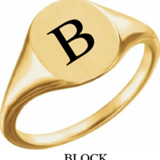 14k Yellow Gold 10x8mm Engravable Ladies Oval Signet Ring (Size 6)