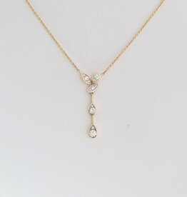 American Jewelry 14k Yellow Gold .20ctw Diamond Constellation Vine Necklace