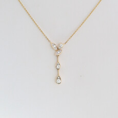 American Jewelry 14k Yellow Gold .20ctw Diamond Constellation Vine Necklace