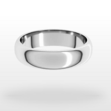 American Jewelry 14k White Gold 5mm Half Round Wedding Band (Size 8.5)