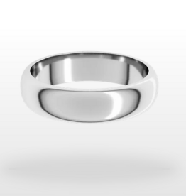 American Jewelry 14k White Gold 5mm Half Round Wedding Band (Size 8.5)