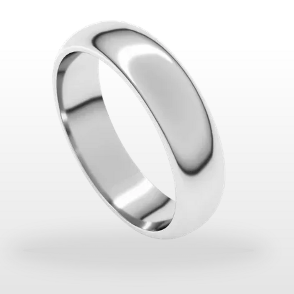 American Jewelry 14k White Gold 5mm Half Round Wedding Band (Size 8.5)