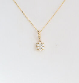 American Jewelry 14k Yellow Gold .20ctw Diamond Cluster Necklace